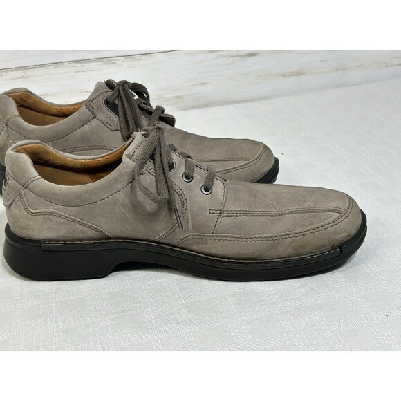 ECCO Light Shock Point Shoes Men Sz. 46 12-12.5 Gray Brown Leather Oxfords dress main image 4